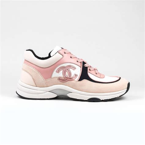 chanel cc logo white pink sneaker|chanel black and white sneakers.